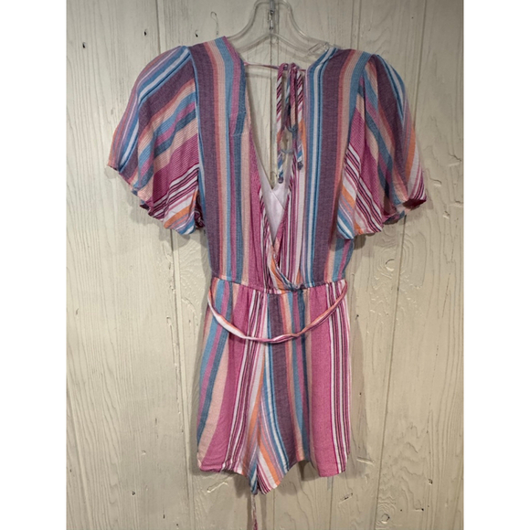 Blue Rain Striped Romper Pink and Blue Size Small - Picture 4 of 11